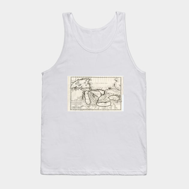 Vintage Map of The Great Lakes (1744) Tank Top by Bravuramedia